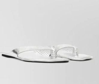 Maison Margiela metallic flat sole open square toe sandals