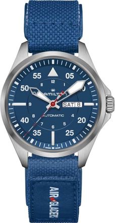 Hamilton Khaki Aviation Pilot Day Date Auto Air-Glaciers Edition Blue Dial Fabric Strap Mens Watch H64655941