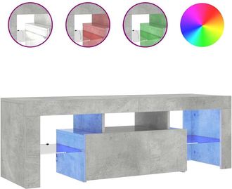 vidaXL Vidaxl - Mueble De Tv Con Luces Led Gris Hormig&oacute;n 120x35x40 Cm