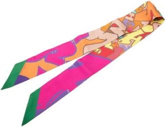 Herm&egrave;s Pre-owned Scarves, female, Multicolor, Size: ONE SIZE Pre-owned Graff Graffiti Twilly Scarf