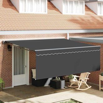 vidaXL Toldo Retr&aacute;ctil Manual Naranja Y Blanco 350x250 Cm Tela Vidaxl
