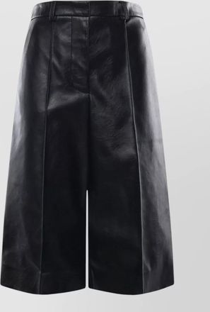 Stella McCartney straight shorts back pocket belt loops pleats