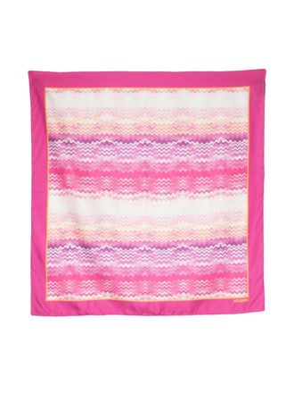 Missoni zigzag print silk scarf - Pink