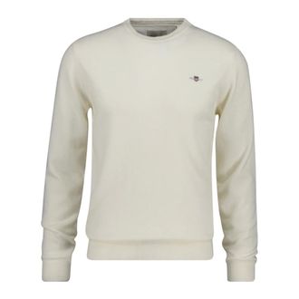 GANT Jersey de punto con cuello redondo - Knitwear - Hombre - Beige - 2XL