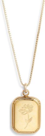 Set & Stones Audrey Birth Flower Pendant Necklace in Gold /July - Waterlily at Nordstrom