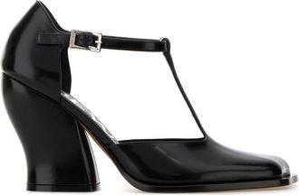 Loewe Womens Black Leather T-bar Pumps - Size EU 41