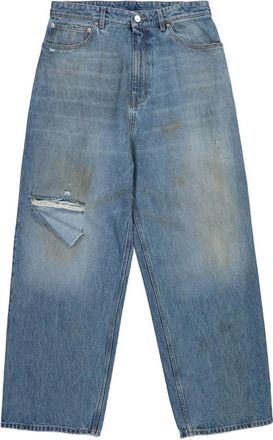 VETEMENTS Lichtblauwe Distressed Baggy Jeans - Dames - Loose Fit Jeans - Blauw - W27 - Jeans