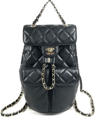 Chanel Black Grained Calfskin Backpack (Pre-Owned)