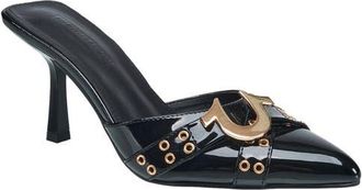 True Religion Doll Metal Logo Heel in Black at Nordstrom, Size 10