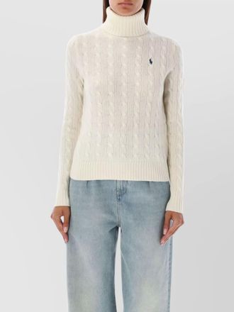 Polo Ralph Lauren wool cashmere cable knit turtleneck sweater