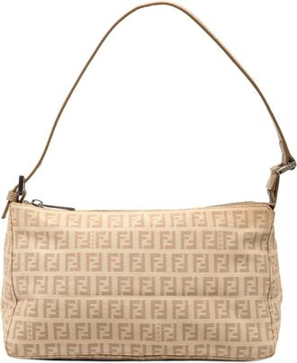 Fendi 2000-2010 Zucchino Canvas Pochette shoulder bag - Marrone
