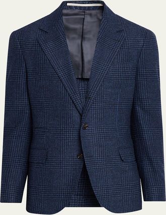 Brunello Cucinelli Mens Galles Houndstooth Check Single-Breasted Sport Coat