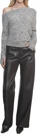Enza Costa Leather Straight Leg Pant In Black