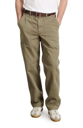 Alex Mill Cotton Herringbone Field Pants in Vintage Olive at Nordstrom, Size 30 X R