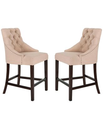 Safavieh Set Of 2 Eleni Tufted Counter Stools
