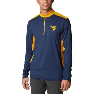 Columbia Mens Columbia Navy West Virginia Mountaineers Tech Trail Omni-Shade Quarter-Zip Top at Nordstrom, Size Medium