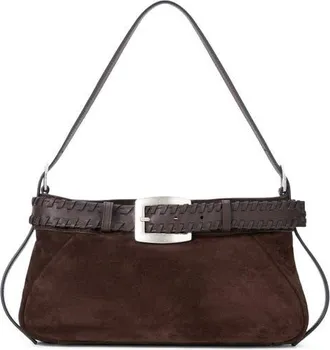 Staud Brooklyn Suede Shoulder Bag in Espresso at Nordstrom