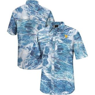 Colosseum Mens Colosseum Blue West Virginia Mountaineers Realtree Aspect Charter Full-Button Fishing Shirt at Nordstrom, Size Medium