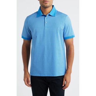Bugatchi Vance OoohCotton Microprint Polo in Classic Blue at Nordstrom, Size Xxx-Large