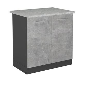 Vicco Armario Bajo Para Fregadero R-line, Hormig&oacute;n, 80 Cm Et M&aacute;rmol