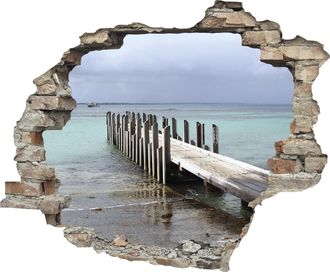 Queence Wandtattoo »Steg« Wandsticker, Wandbild, selbstklebend, 3D, Wanddurchbruch