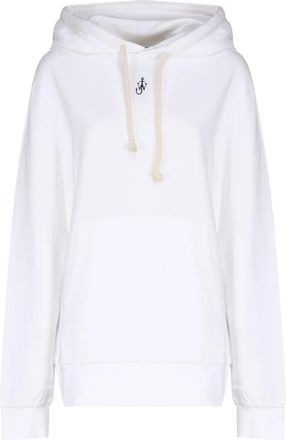 J.W.Anderson Anchor Embroidery Hoodie - Dames - Hoodies - Wit - XS - Katoen - Hoodies & sweatvesten