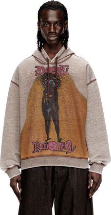 Diesel Hoodie with print and studs - Sweaters - Man - Multicolor