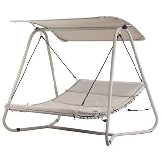 Brigros Cama abatible de jard&iacute;n acolchada color topo