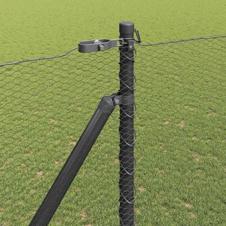 Berkfield Home Hexagon Fence Grey 1.6x25 m Steel