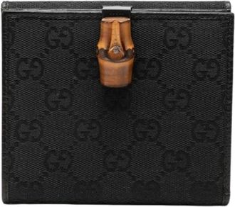 Gucci Pre-owned Canvas Portemonnee - Dames - Vintage Accessoires - Zwart - ONE Size - Leer - Vintage