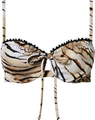 Twin-Set underwire tiger-print bikini top - women - Polyamide/Spandex/Elastane - 3-C - Neutrals