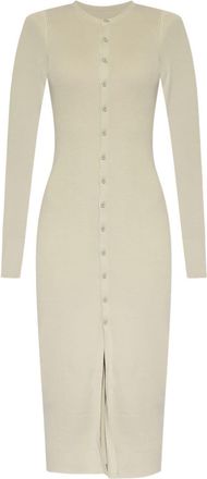 Maison Margiela knitted midi dress - women - Cotton/Polyamide - M - Neutrals