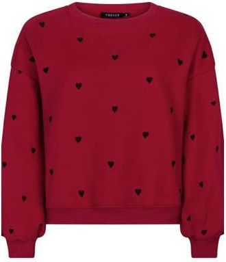 Ydence sweater met hartjes rood