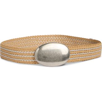 Steve Madden Oval Straw Belt in Tan-Silver at Nordstrom Rack, Size Large/x-Large