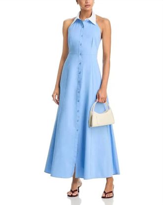 L'agence Maury Halter Maxi Dress In Vista Blue/white