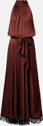 Poupette St Barth Nina halterneck satin maxi dress