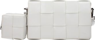 Bottega Veneta Herens Cassette crossbodytas wit leer