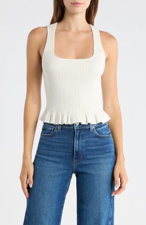 Paige Bronwyn Rib Tank in Ivory at Nordstrom, Size Xx-Small
