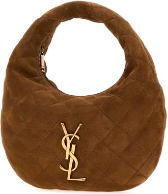 Saint Laurent Womens Icare Shoulder Bag Brown Calf
