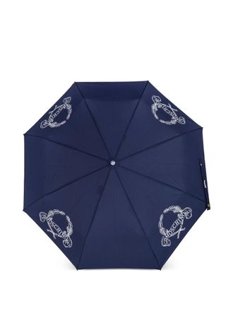 Moschino logo-detail graphic-print umbrella - unisex - Polyester - One Size - Blue