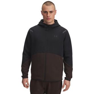 Under Armour Mens Unstoppable Fleece Full-Zip Hoodie - Black/Kona Brown/Black Size M