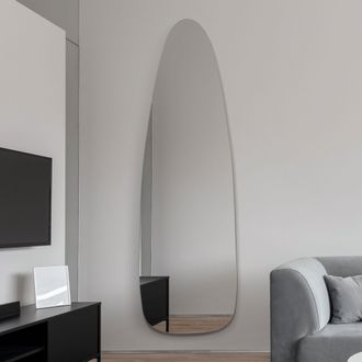 MirrorOutlet Frameless Pond Wall Mirror 61 X 20 (155x50CM) in Silver | Size: 1 Pack
