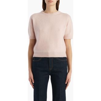 Khaite Golden Short Sleeve Cashmere Sweater in Dusty Rose at Nordstrom, Size X-Small