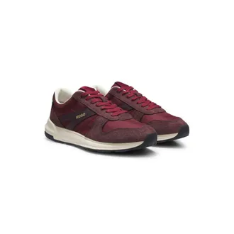 HUGO BOSS Suede-trim sneakers with logo details