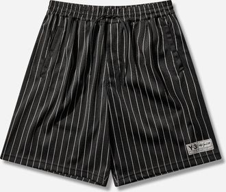 adidas Y-3 Mesh Pinstripe Shorts Black