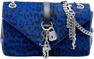 Saint Laurent Pre-owned Cross Body Bags, female, Blue, Size: ONE SIZE Pre-owned Pony Hair Shoulder Bag