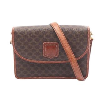 Celine Pre-owned Cross Body Bags, female, Brown, Size: ONE SIZE Pre-owned Macadam Coated Canvas Shoulder Bag