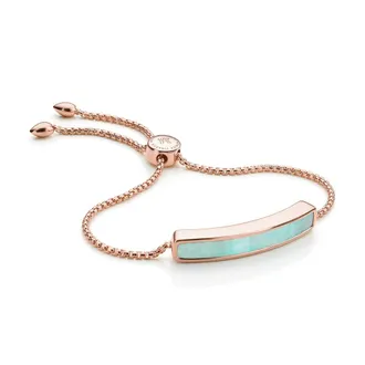 Monica Vinader Rose Gold Baja Bracelet Amazonite