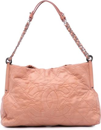 Chanel Borsa tote Sea Hit piccola in pelle di vitello iridescente 2012 - Marrone