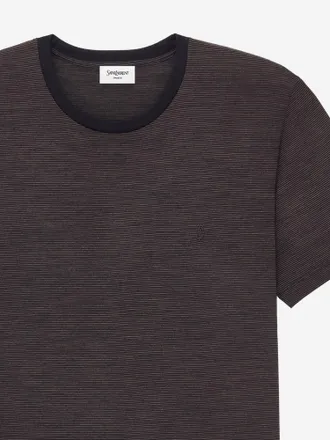 Saint Laurent Mens Wool T-Shirt Brown T-Shirts And Polos